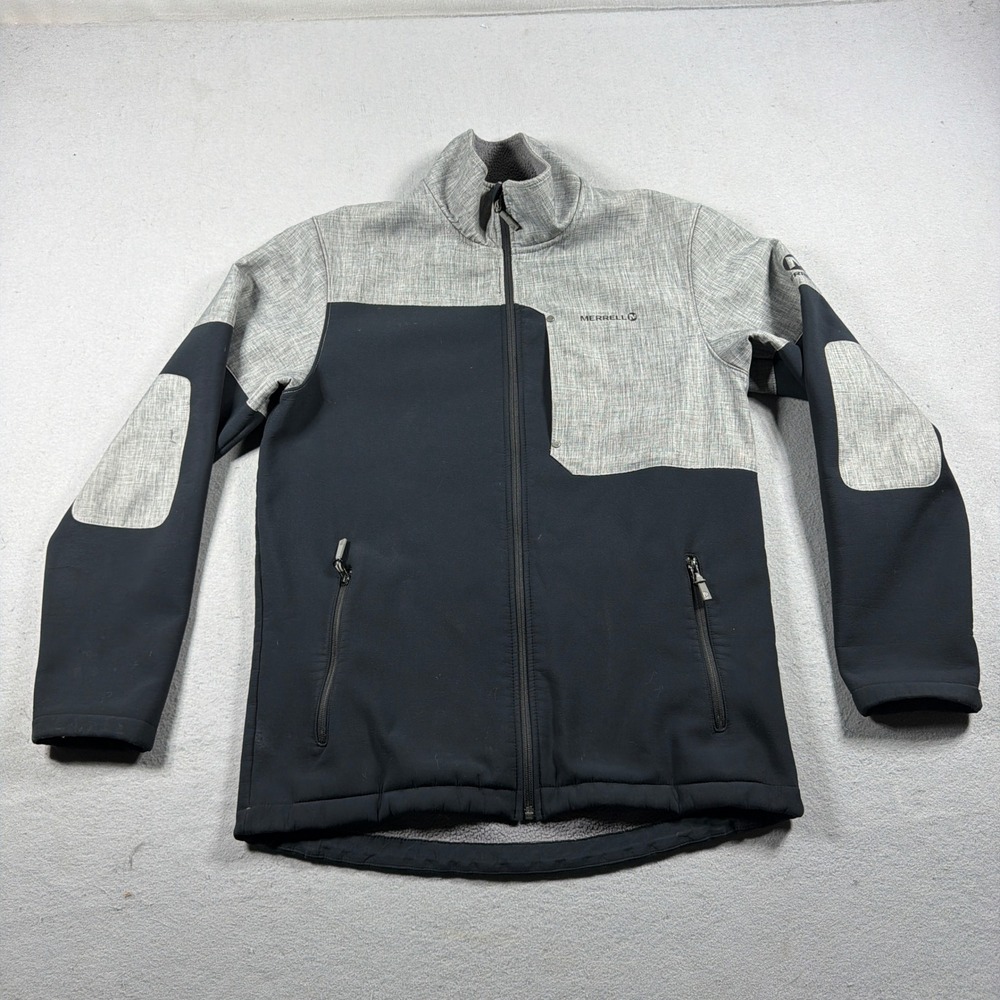 Merrell Nanook Softshell Jacket Men Medium Regular Black Grey Heathered Patch
